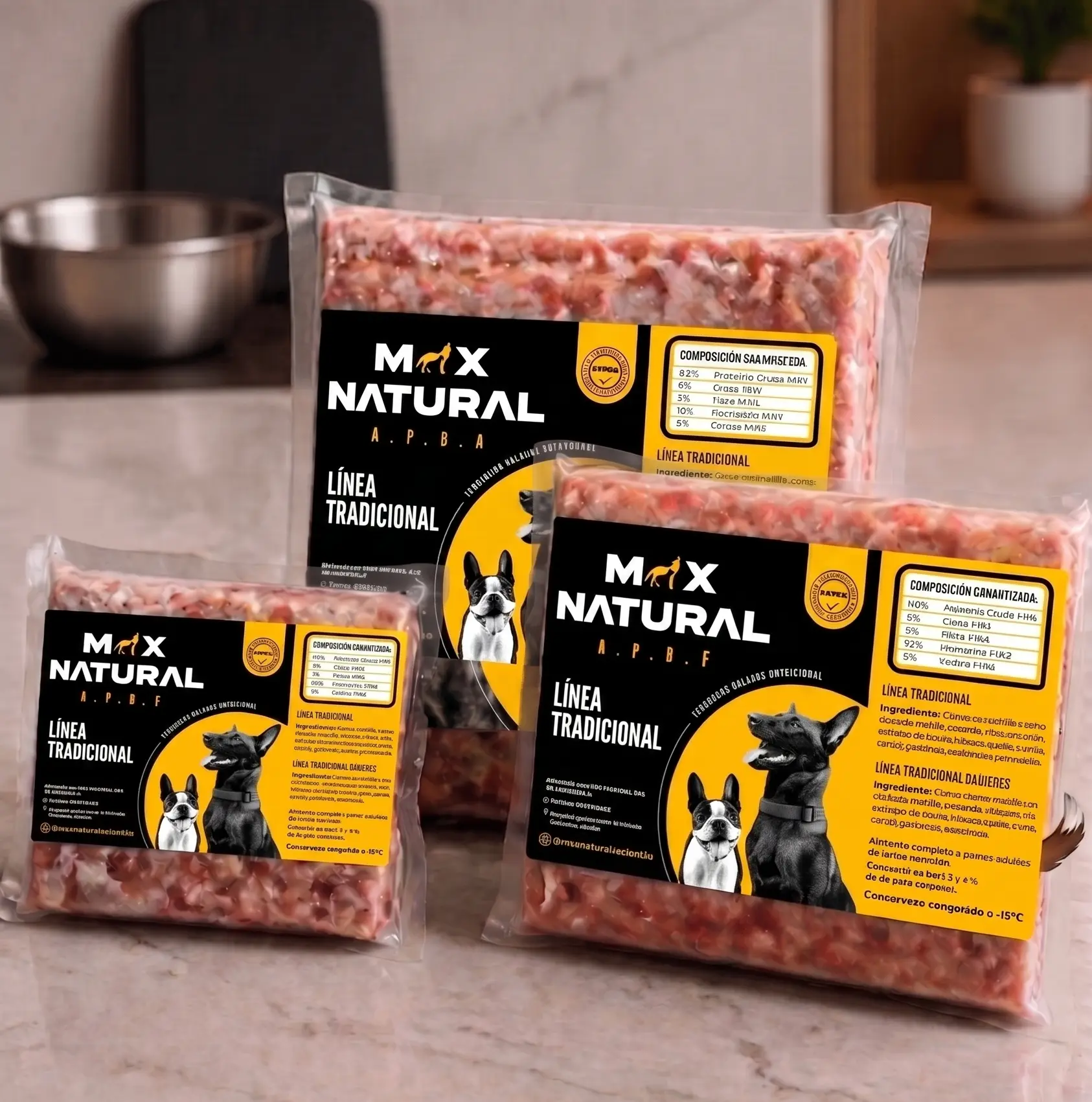 Presentaciones Max Natural Dieta APBA — línea tradicional en distintos tamaños